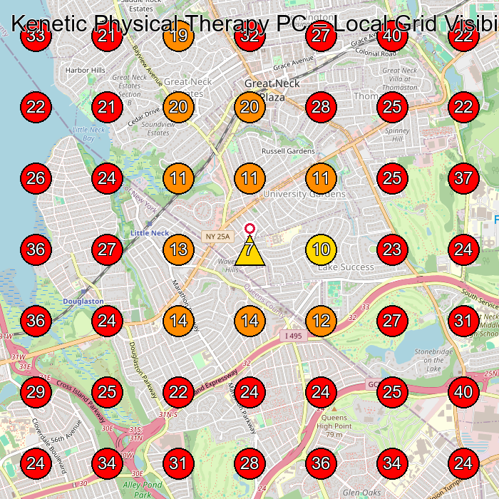 Kenetic Physical Therapy PC GeoGrid visibility map for Doctor in Great Neck